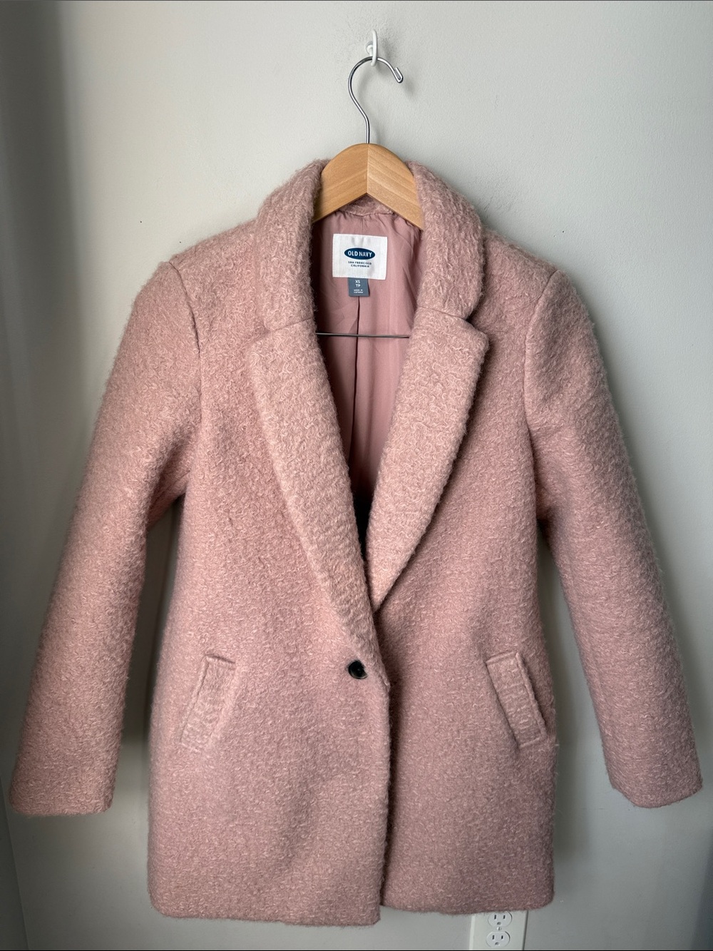 Old Navy Blush Pink Bouclé Teddy Winter Coat XS